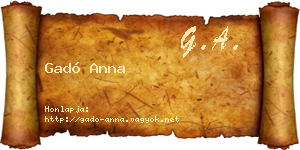 Gadó Anna névjegykártya